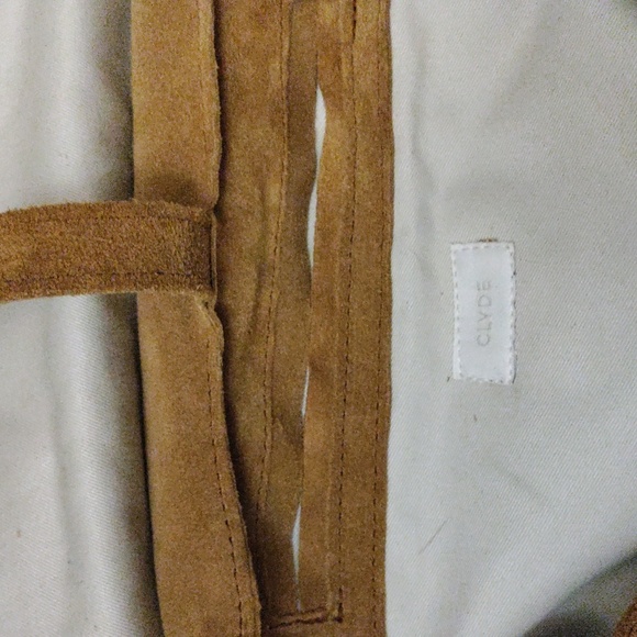 Clyde "Room" Golden Brown Suede Backpack - Picture 7 of 14